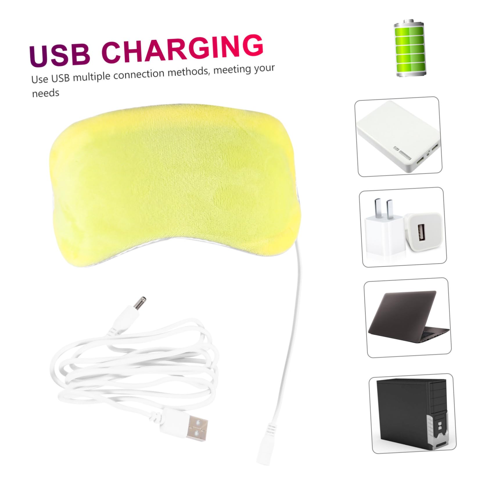Ipetboom 3piezas Ocular Calentada Usb Reutilizable De Vapor Para Ojos Masajeador Terapéutico Para Aliviar Ojeras y Estrés Visual Para Uso Diario