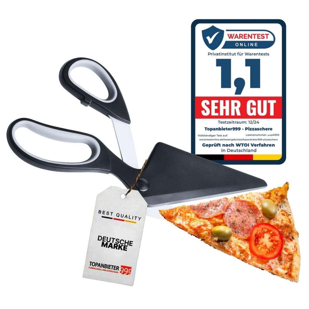 Pizzaschaar pizzasnijder, keukenschaar pizzames roestvrij staal scherpe schaar snijmes, 27 cm groot pizzasnijder mes deelbaar vaatwasserbestendig voor Kerstmis grappige cadeaus