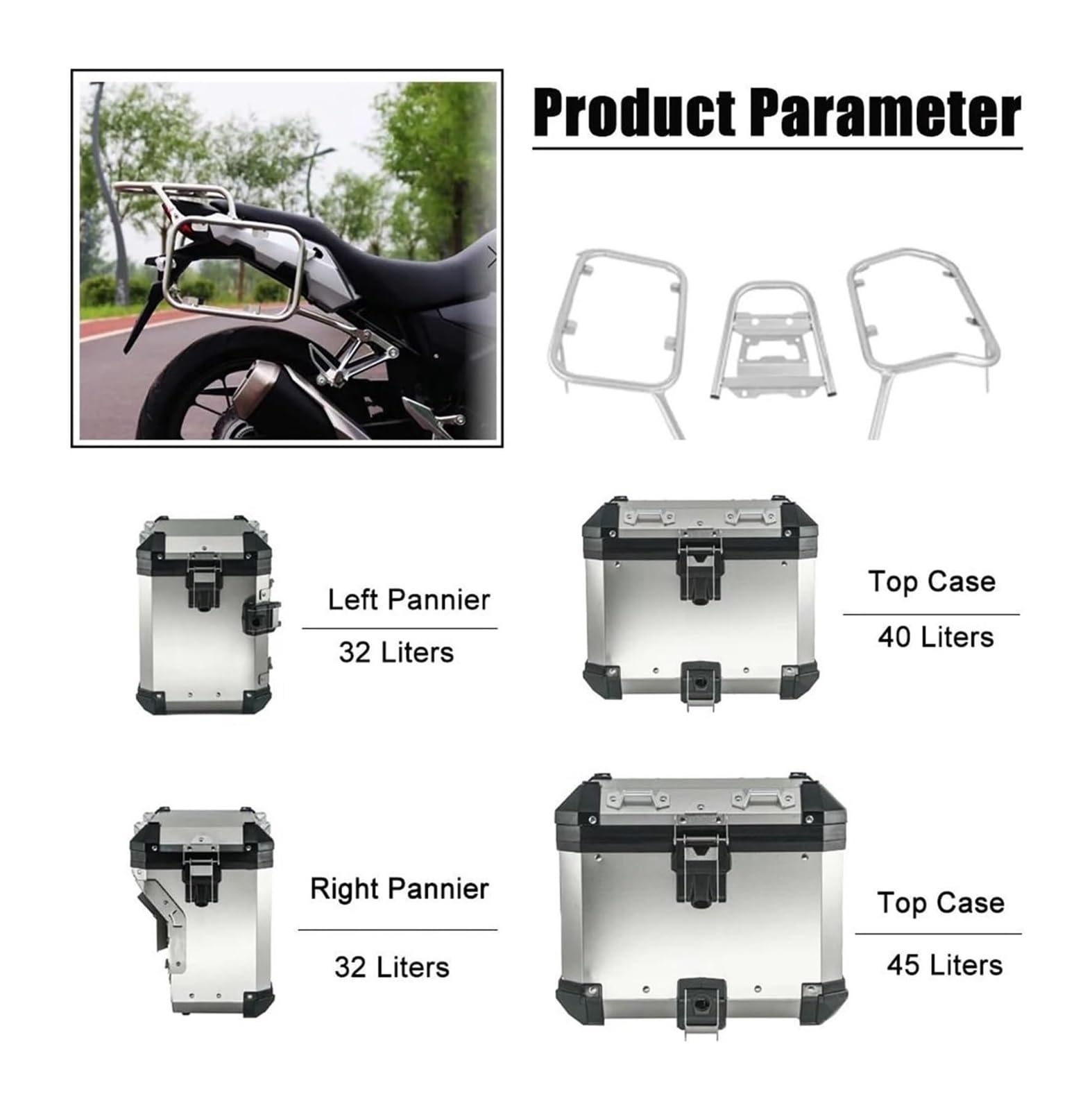 Für CB400X CB400 CB 400 X 400CB 2021 Motorrad 40L/45L Top Case Schwanz Box Halterung 32L Packtaschen Satteltasche Gepäckträger Gepäckträger Hinten Motorrad