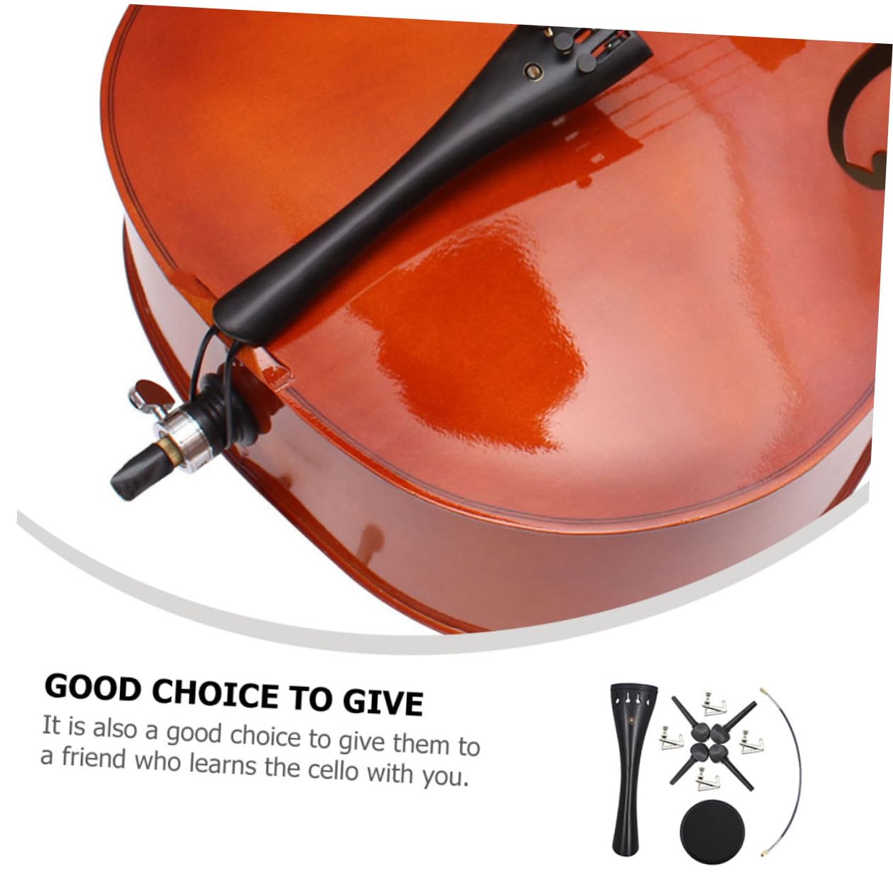 Gatuida Ebenholz Cellozubehör Set für Holzcellos Cellozubehör mit Verschiedenen Farben Werkzeuge zur Pflege von Ebenholz-cellos Zufällige Farbe