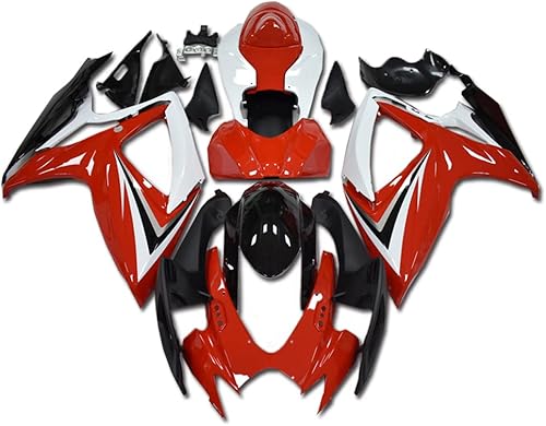 Carenado Rojo Blanco Ajuste para Suzuki 2006 2007 GSXR 600750 Inyección ABS Carrocería Nuevo Aftermarket Kit de Carrocería Plástico 06 07 GSX-R 600