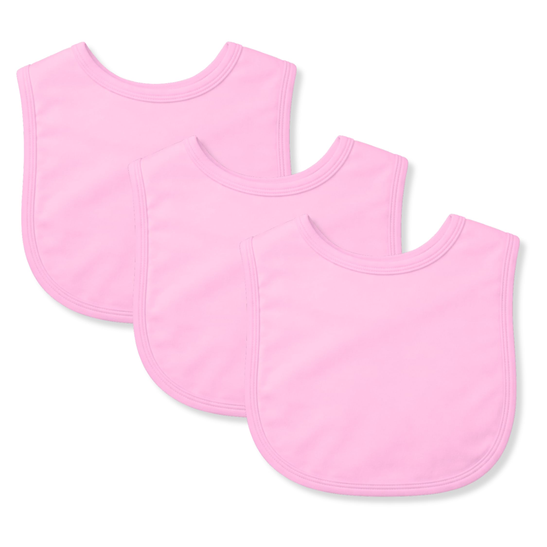 Baby Togs Men's Pink Baby Bibs, 100% Cotton Dribble Bibs For Boys & Girls 0-24 Months 3 Pack Or 6 Pack, Teething Bib, Milk Feeding Bib 3 Pack