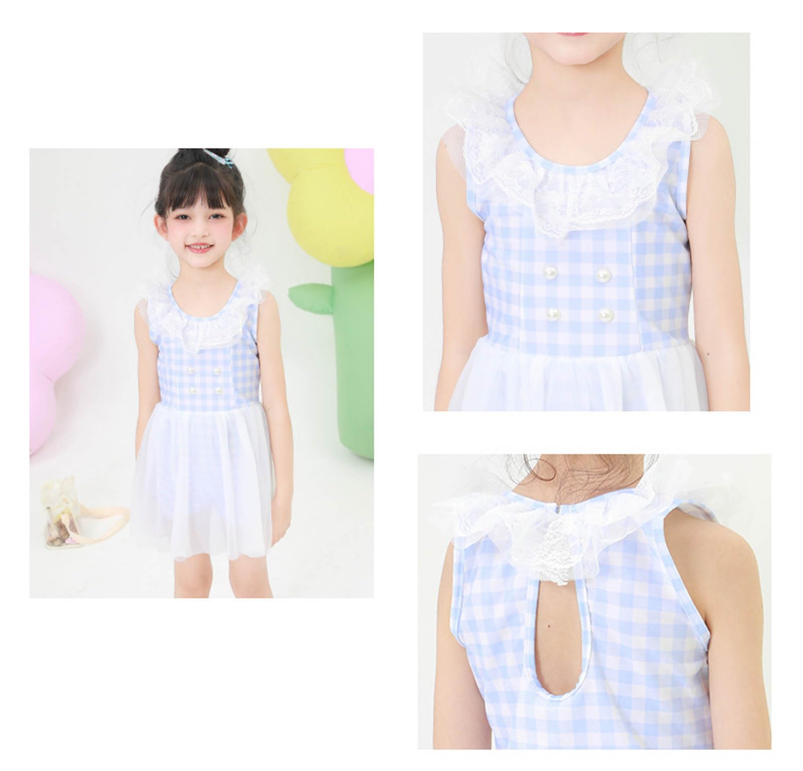 Bañador Tankini de dos piezas para niñas con bonito estampado floral, bañador Rashguard para verano y playa para niños pequeños