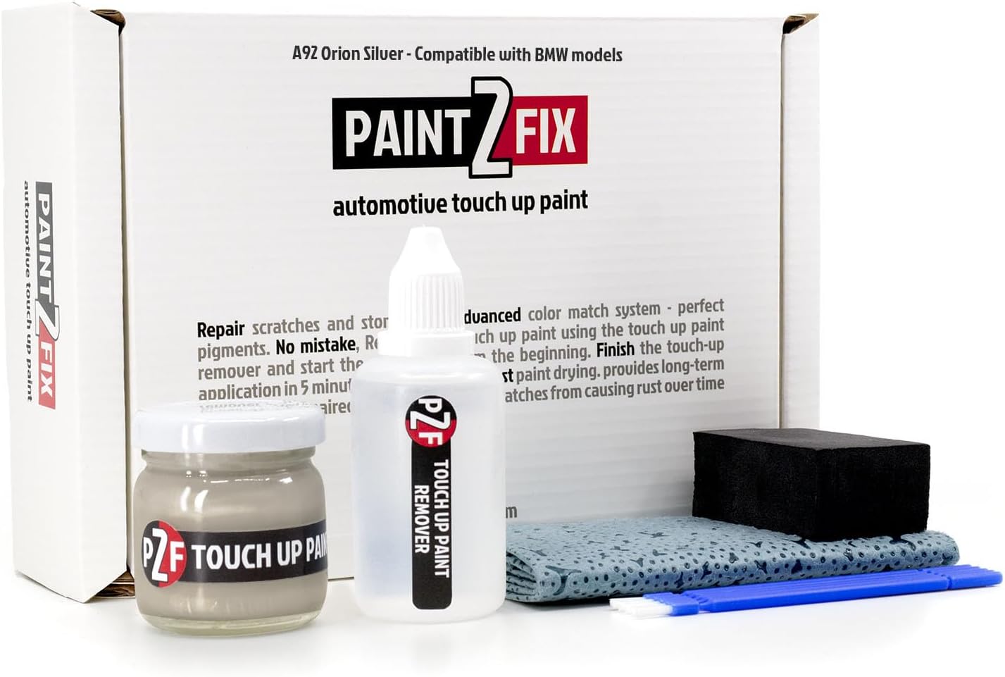 A92 Orion Silver | OrionsilberPerleffekt Touch-Up Paint & Scratch Repair Kit for BMW Models - 0.84 fl oz (25ml)