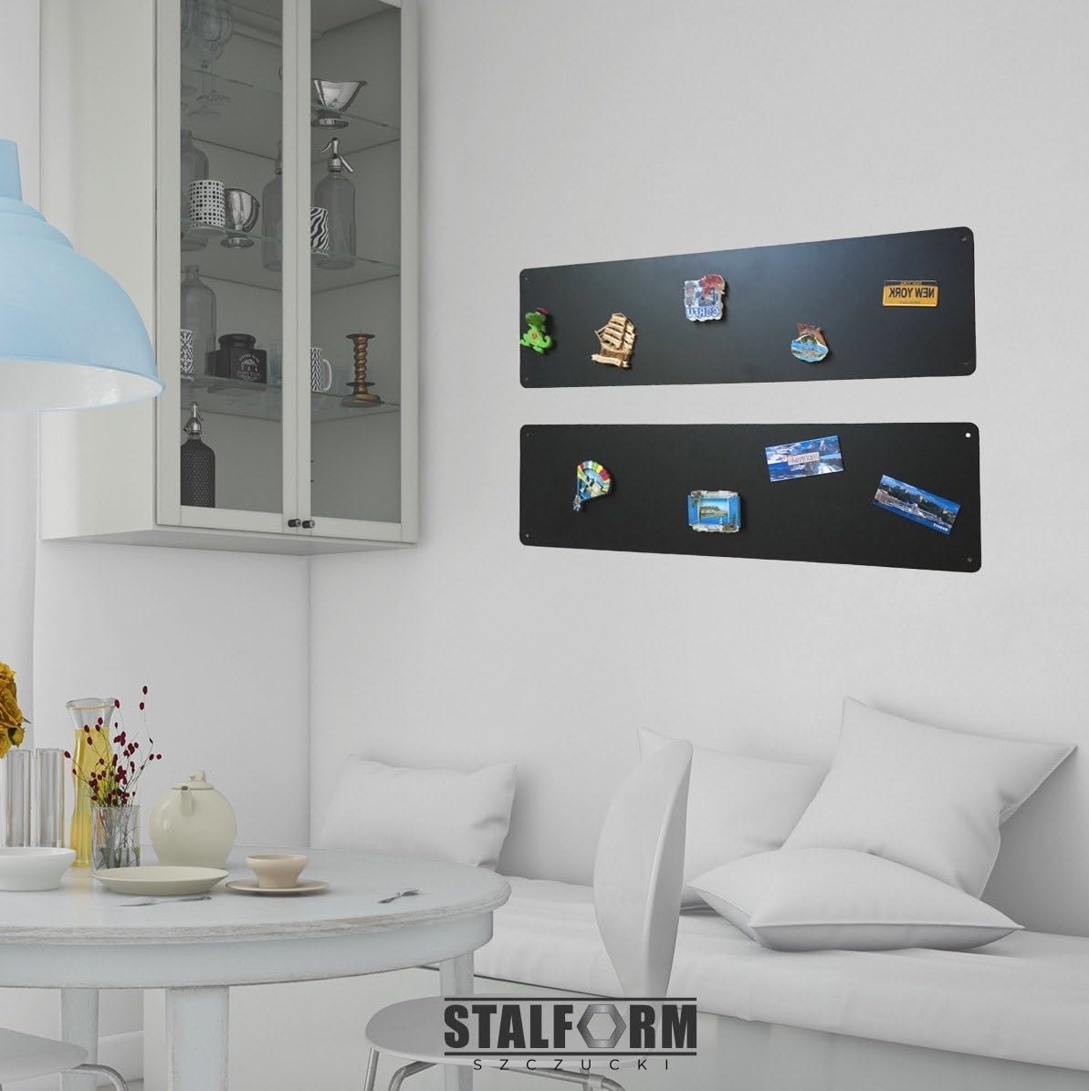 STALFORM 2x Licht Magneetbord Zwart 66x42 cm Roestvrij Staal Prikbord Magnetisch Groot Keuken, Kantoor, Kinderkamer STALFORM 2x Licht Magneetbord Zwart 66x42 cm Roestvrij Staal Prikbord Magnetisch Groot Keuken, Kantoor, Kinderkamer