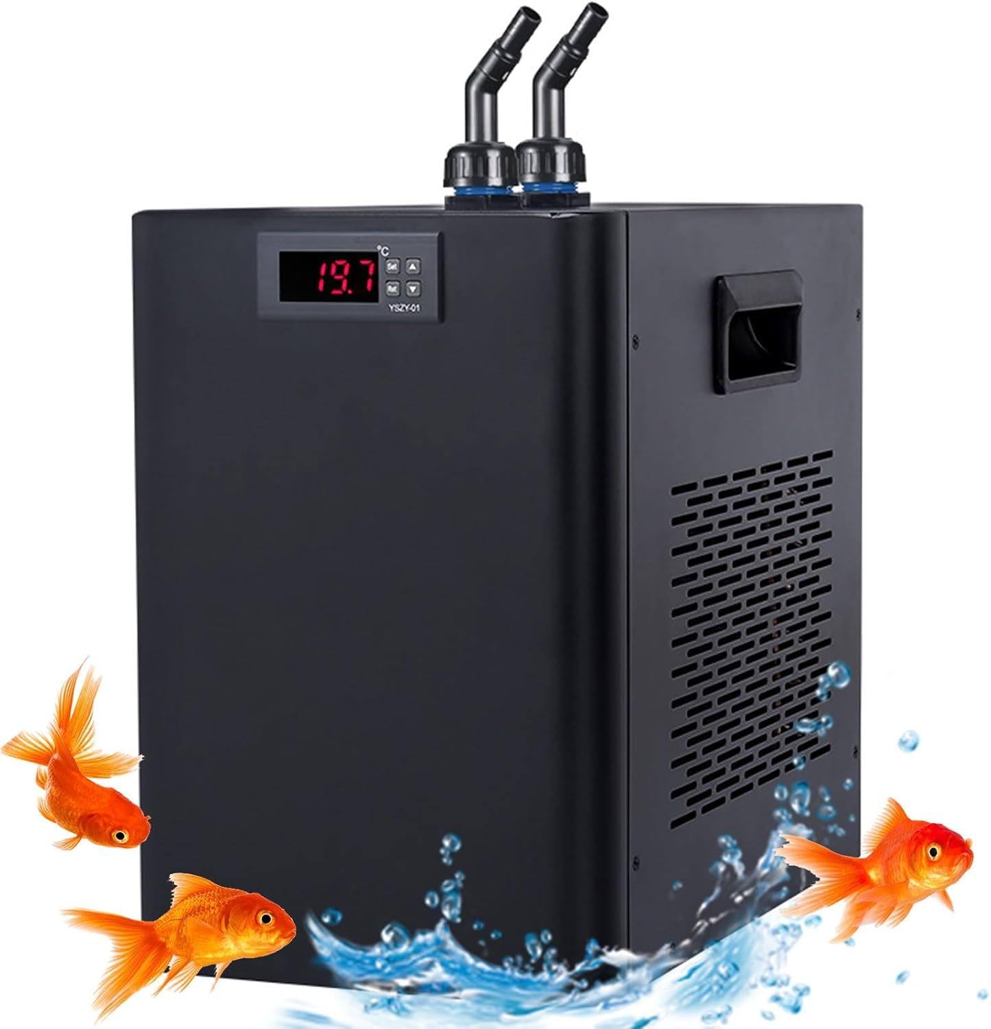 Qiang 160L/300L/500L Refroidisseur d'eau D'aquarium,Thermostat D'aquarium,Fish Tank Chiller Refroidisseur De Réservoir Poisson,pour Culture Hydroponique d'eau Salée/d'eau Douce,160L/42GAL