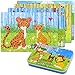 BBLIKE Jigsaw Wooden Puzzles Toy in a Box for Kids, Pack of 4 with Varying Degree of Difficulty Educational Learning Tool Best Birthday Present for Boys Girls (Leopardo)