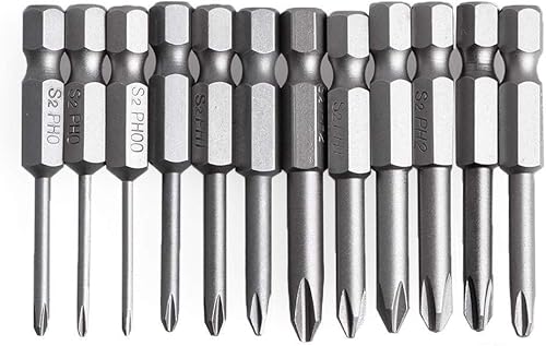 Miniatura 2 de Yakamoz Juego de 12 puntas de destornillador Phillips con vástago hexagonal de 14 de pulgada con cruz magnética  2 pulgadas de longitud