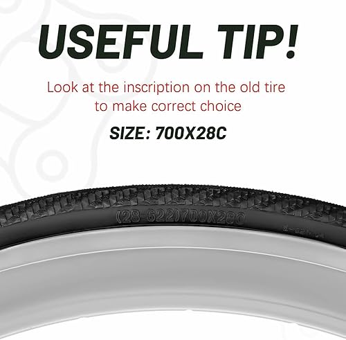 Miniatura 2 de 700x23c25c28c35c neumático de bicicleta de carretera, plegable de repuesto de cuentas de ciclismo neumáticos de bicicleta negro duradero 2 unidades