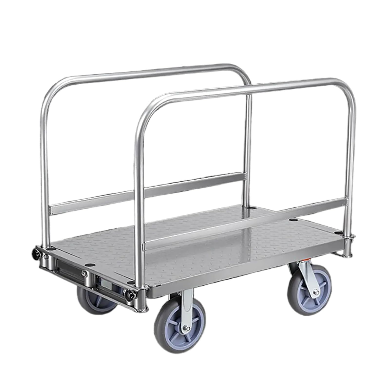 LKLNKVL Handcart, Heavy Duty with Removable Guardrail and Handrail, Load Capacity 500kg/1100lbs