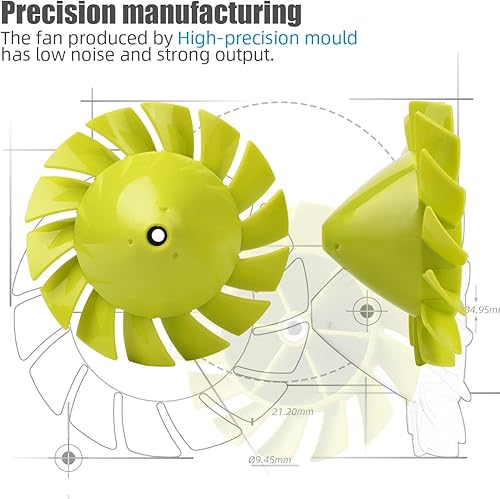 Miniatura 4 de Paquete de 2 ventiladores Alocs de repuesto para Ryobi - 18V One+ P2108 y P21081 soplador de hojas inalámbrico, parte # 529437004 reemplaza