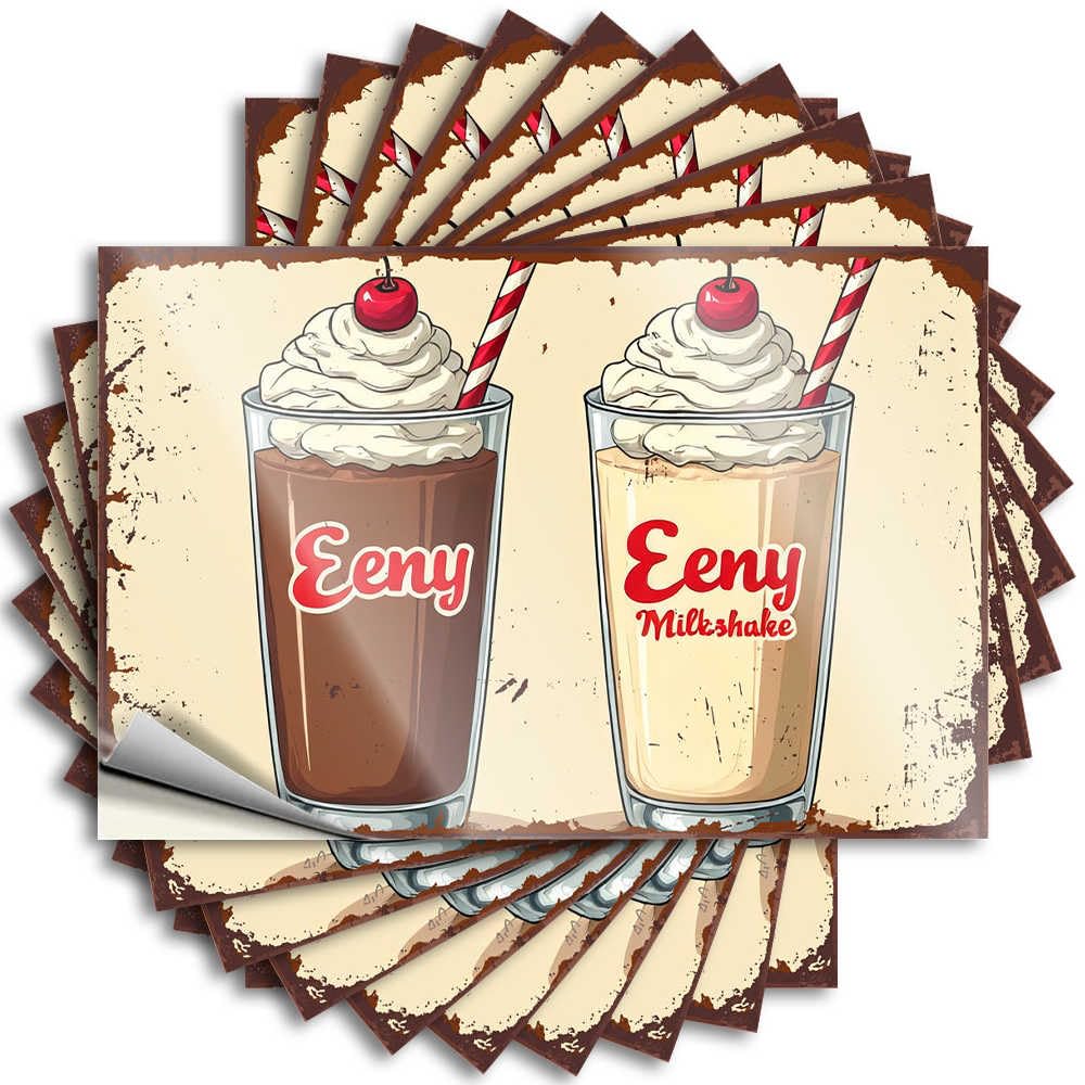 Fzfn Men's Colour Big, Saying Window Eeny Milkshakes: A Sweet Treat With A Twist | Ideas The Room Decorations(12X18cm)