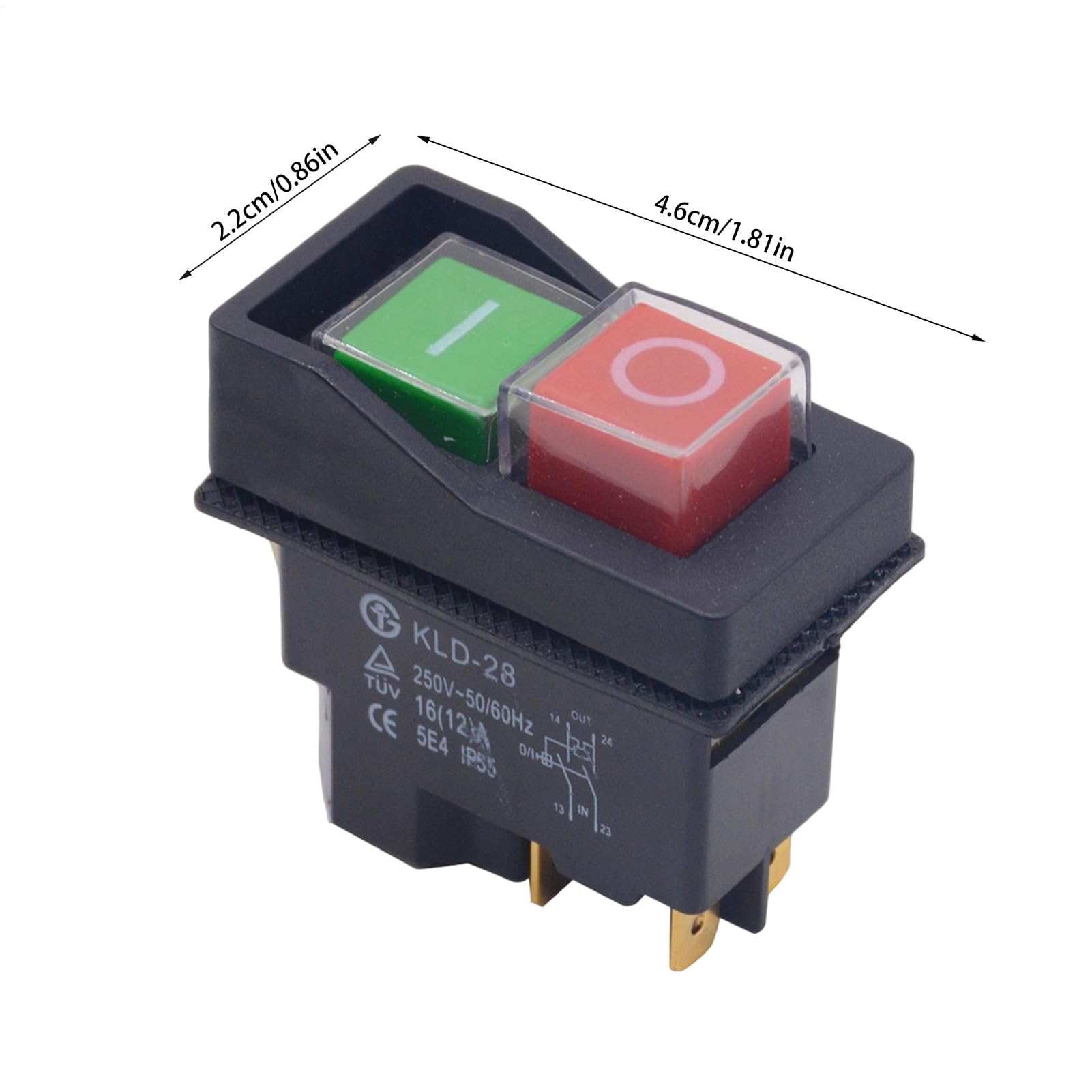 Bouton magnétique | 4 broches AC 250 V 16 A Dispositif électromagnétique - Bouton électromagnétique, pour perceuses industrielles Meuleuses machines de découpe grue scies de banc usage extérieur