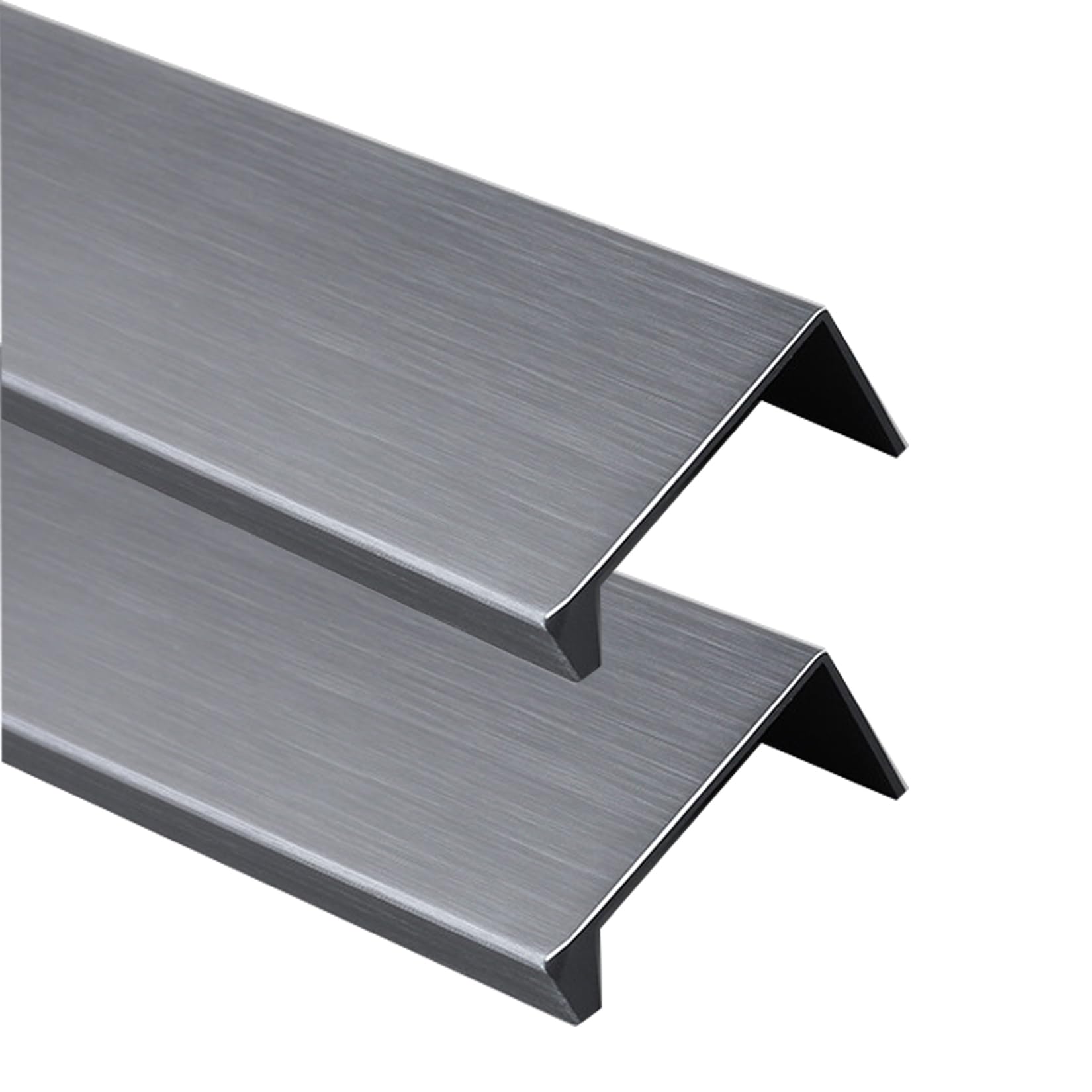 Fqflxy6589 Grey 2 Packs Concealed Kitchen Cupboard Handles Right-Angled Style,Hidden Drawer Pulls,Finger Edge Pull Aluminum Alloy Cabinet Invisible Furniture Profile Door Knob For Wardrobe (300Mm,)