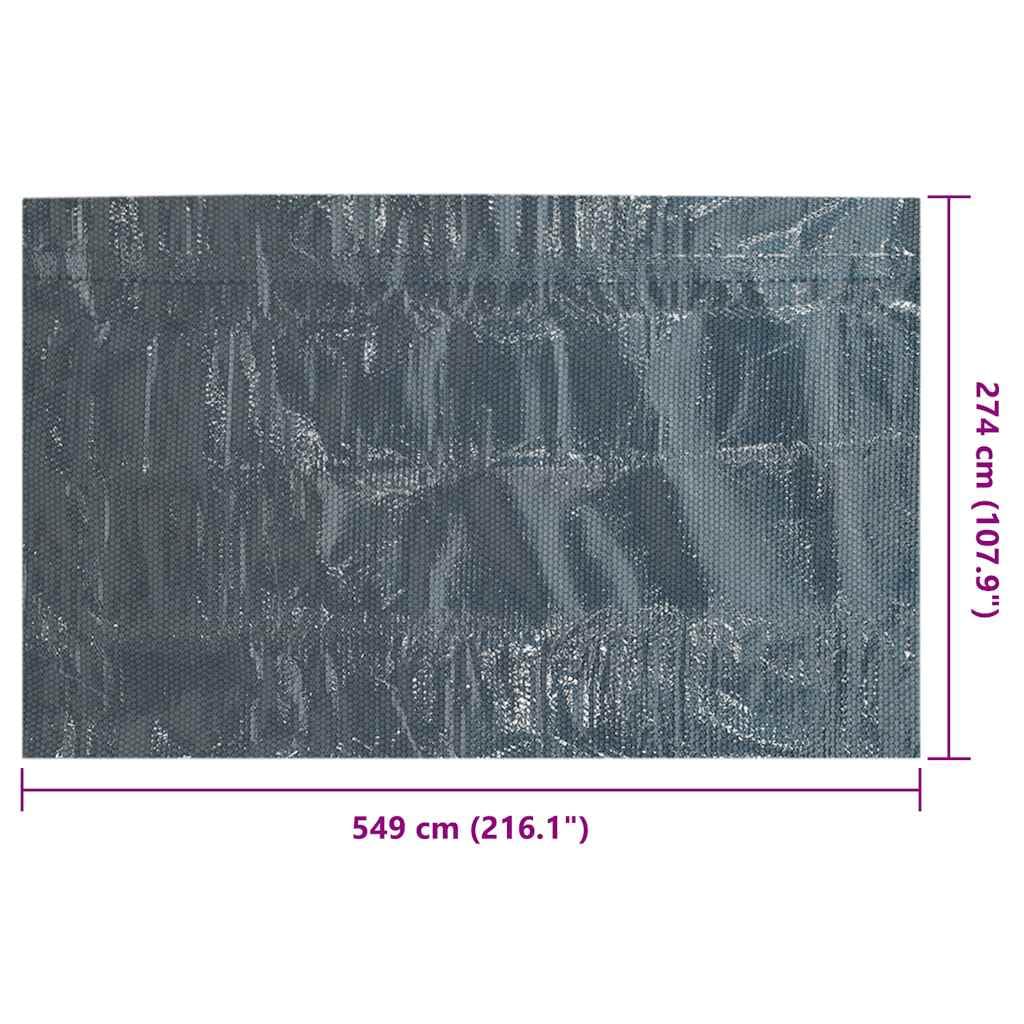Ruchoma plandeka solarna do basenu z polietylenu, 549 x 274 cm, czarna i niebieska, komory powietrzne, 110 mikronów, do basenu, osłony jacuzzi, plandeki zimowej, ochrona przed ciepłem
