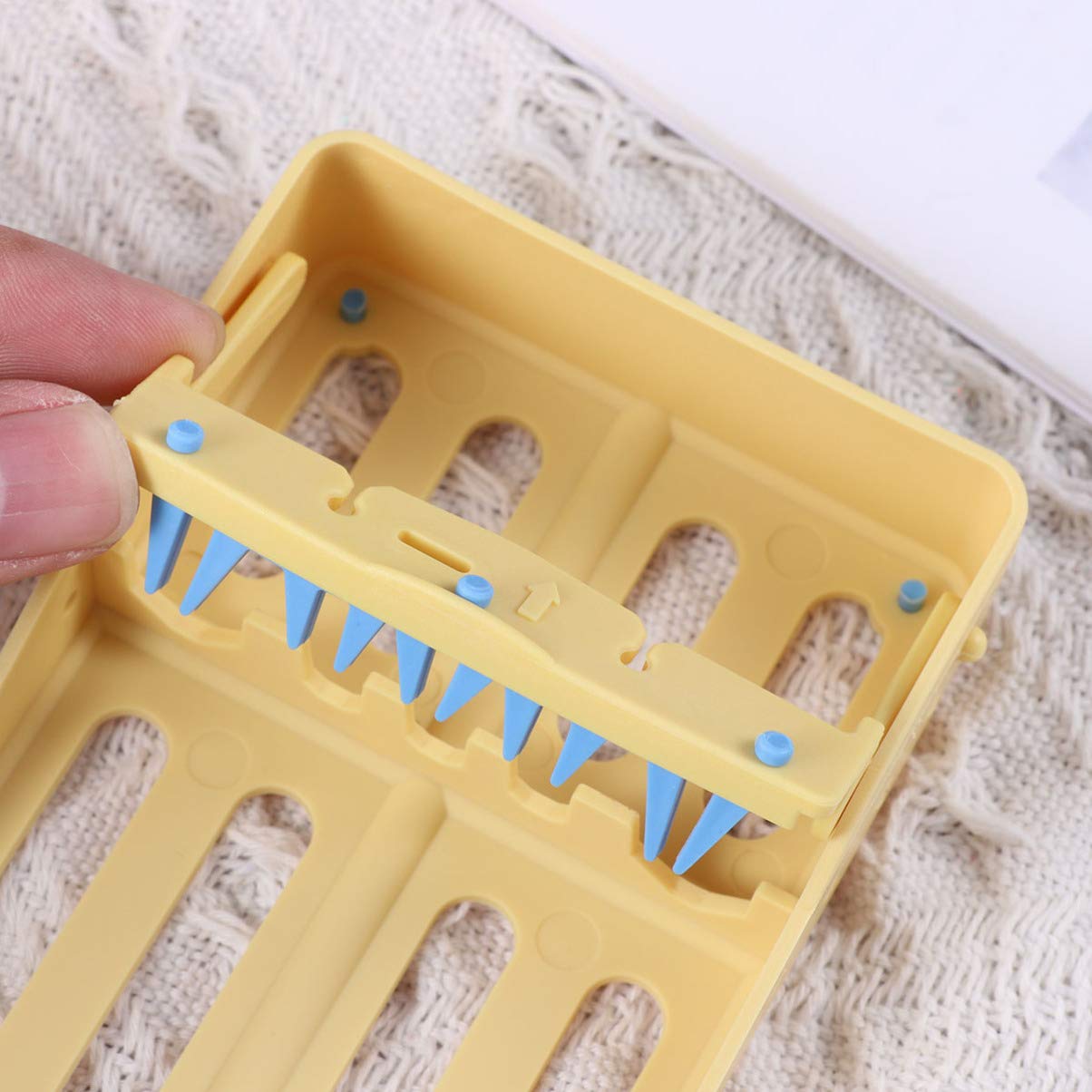 Autoklav Sterilisationskassette Box Tray Tray für 5 Werkzeuge Lagerung 1pc (Gelb)