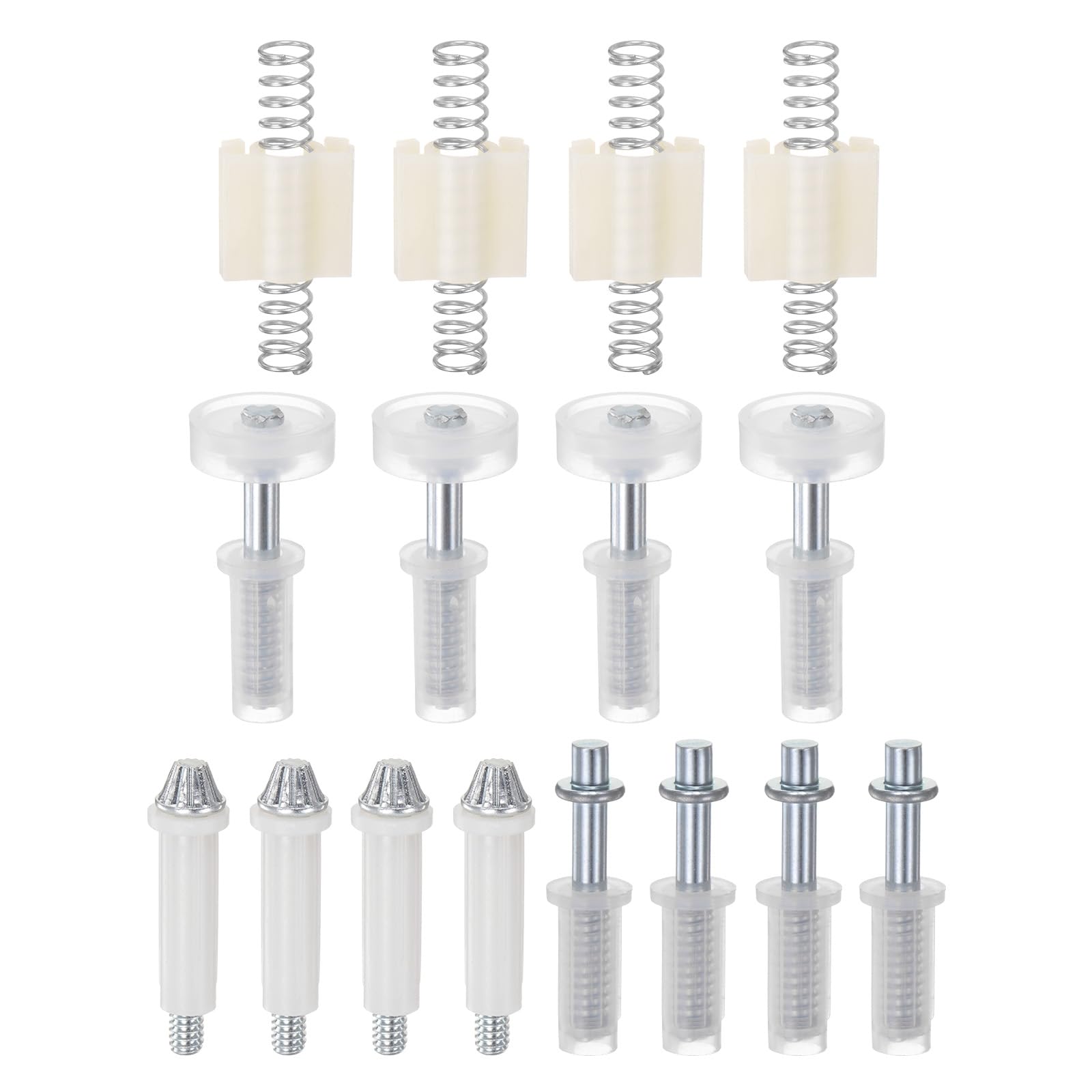 sourcing map 16pcs Bifold Door Hardware Kit Include Top & Bottom Pivot, Steel Spring & Guide Wheel Bi-fold Closet Door Hardware Kit for Folding Pocket Door Accordion Door Barn Door