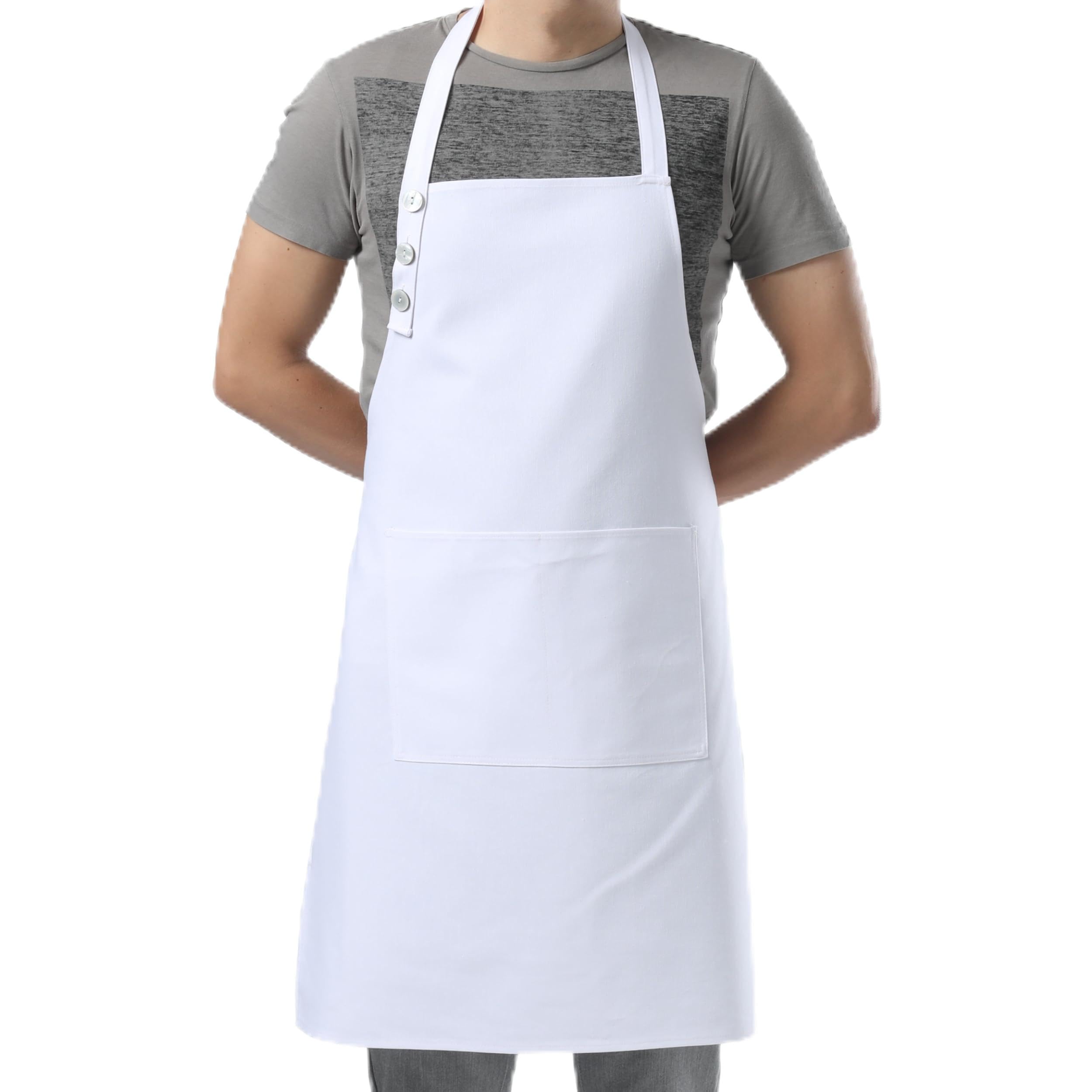 TOSHE Kitchen Apron Waterdrop Resistant Cotton Apron with adjustable Aprons for Women with Pockets Cooking Apron