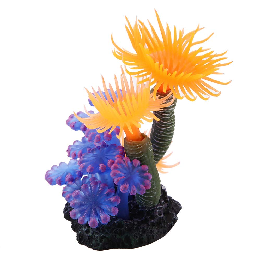 Plante de corail artificielle, décoration de paysage de réservoir de poissons de Silicone d'anémone de mer de corail en plastique de haute Simulation pour le paysage d'aquarium de réservoir de poisson
