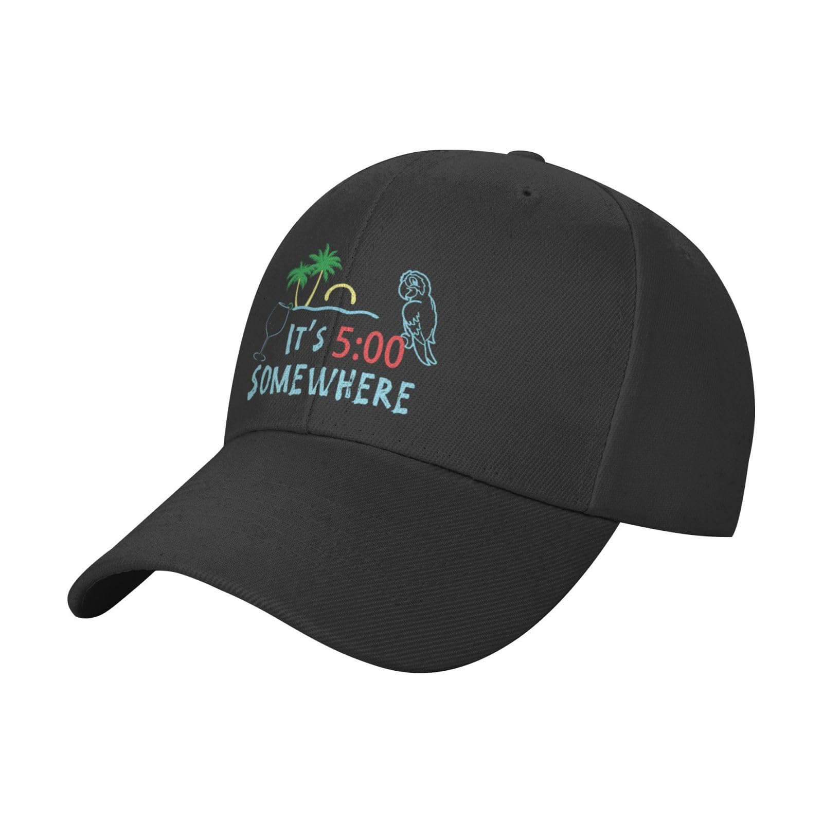 NLWQEKV It's 5 O'Clock Somewhere Flag Novelty Party Hat Baseball Cap Black