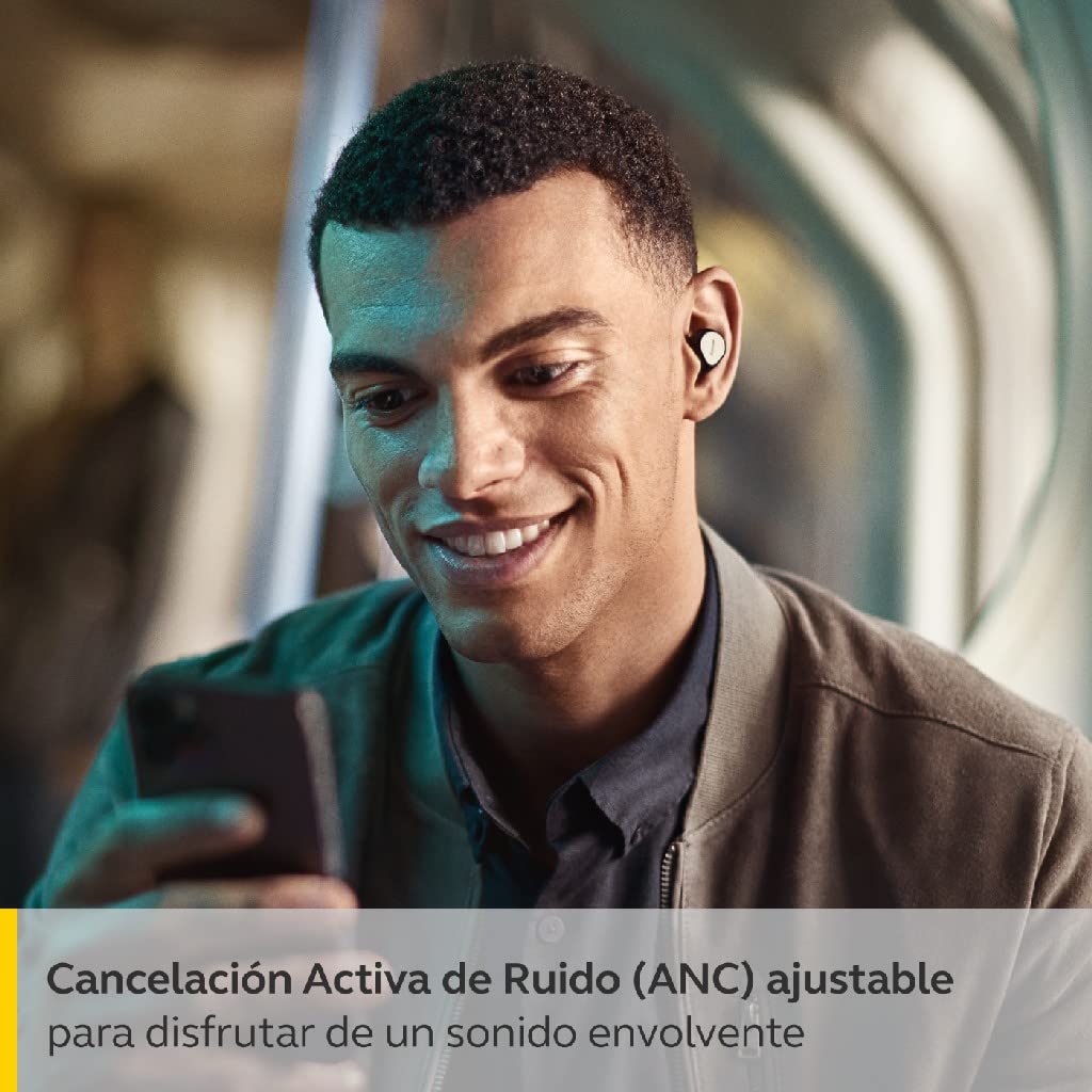 Jabra Elite 7 Pro Bluetooth In-Ear, Auriculares inalámbricos True Wireless con cancelación Activa del Ruido Ajustable, Color Negro/Titanio, 3 Tamaños de geles para los oídos