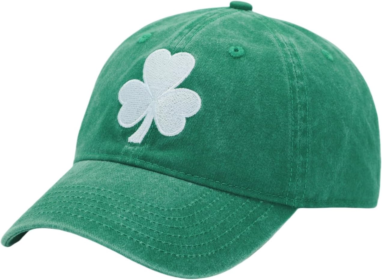 St Patricks Day Clover Hat Fits One Size&XXL - Ireland Men Women Shamrock Baseball Cap - Gifts for Dad Mom Grandpa Grandma