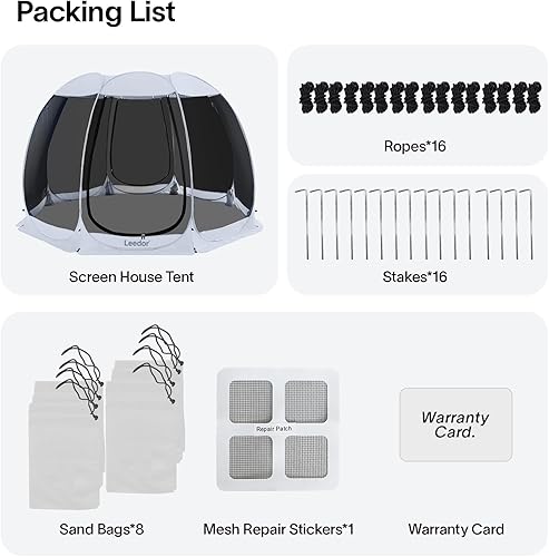 Miniatura 5 de Leedor Gazebos para patios, para 8 a 10 personas, toldo para pérgolas, mosquitera, tienda de campaña, tienda de campaña para comedor, toldo