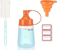 Vista 7 de Botellas de plástico para condimentos para salsas de boca ancha, dispensador de botellas para aderezo de ensalada, aceite de cocina, salsa