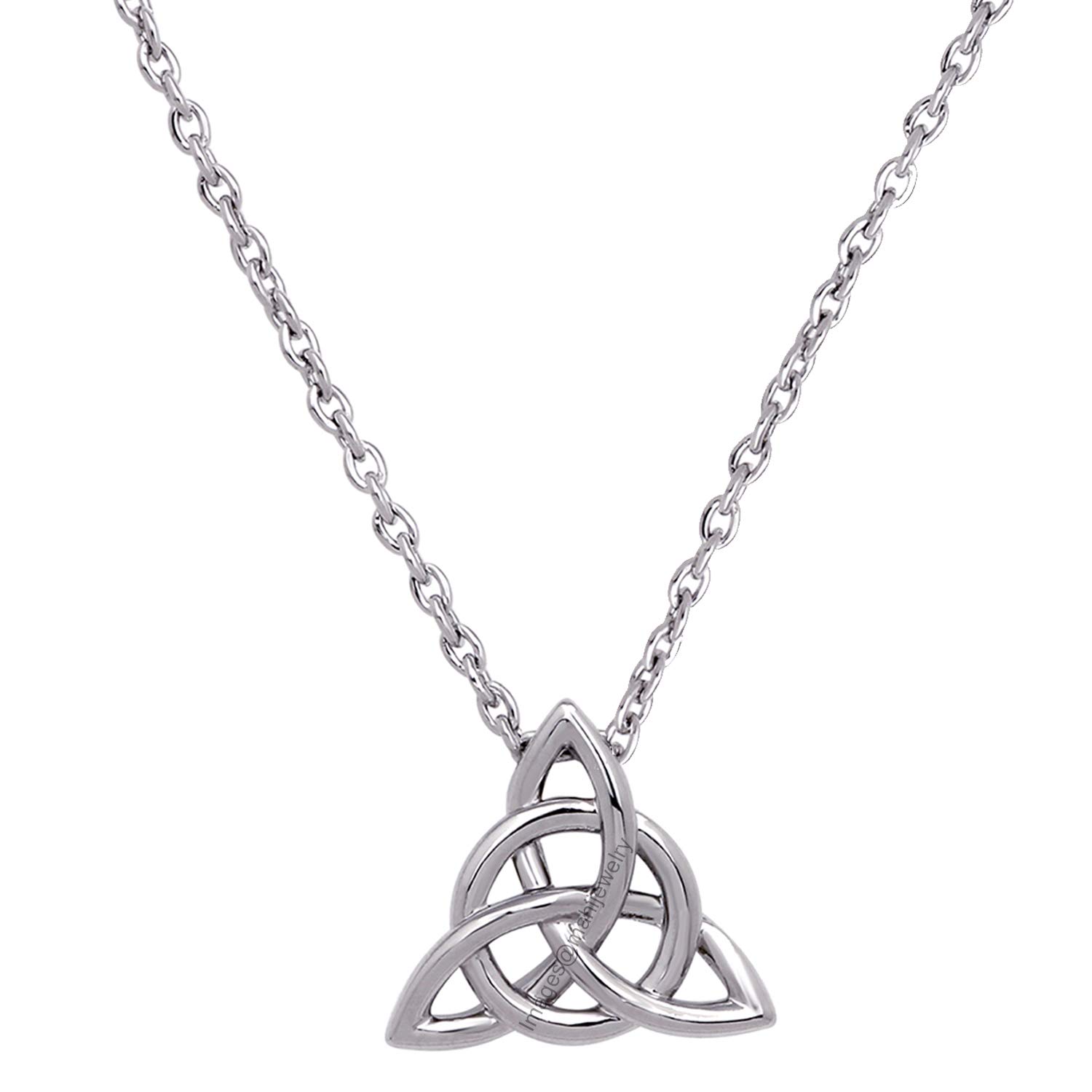 Irish Celtic Knot Triquetra Trinity Triangle Pendant Necklace with Chain for Women (PAPS1101733PR)