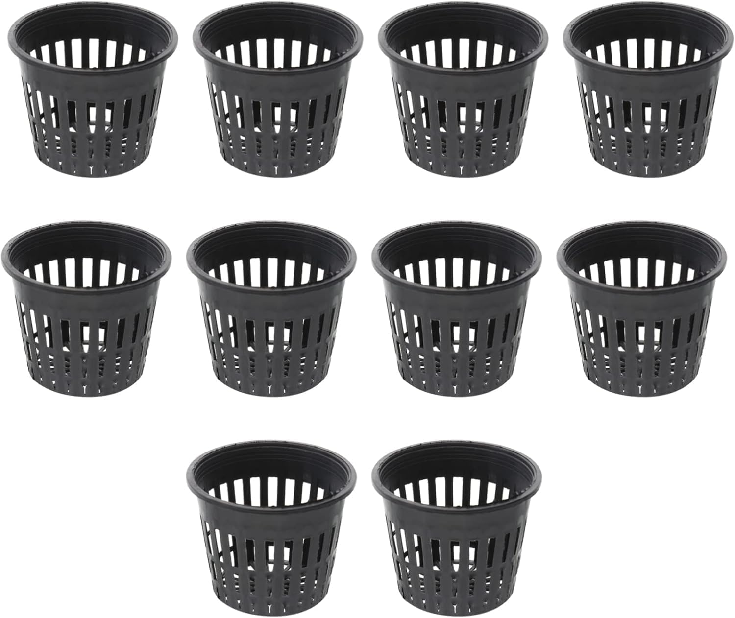 Plant Basket 10 Pieces Heavy Duty Mesh Pot Net Cup Basket Hydroponic Plant Grow for Hydroponics Black
