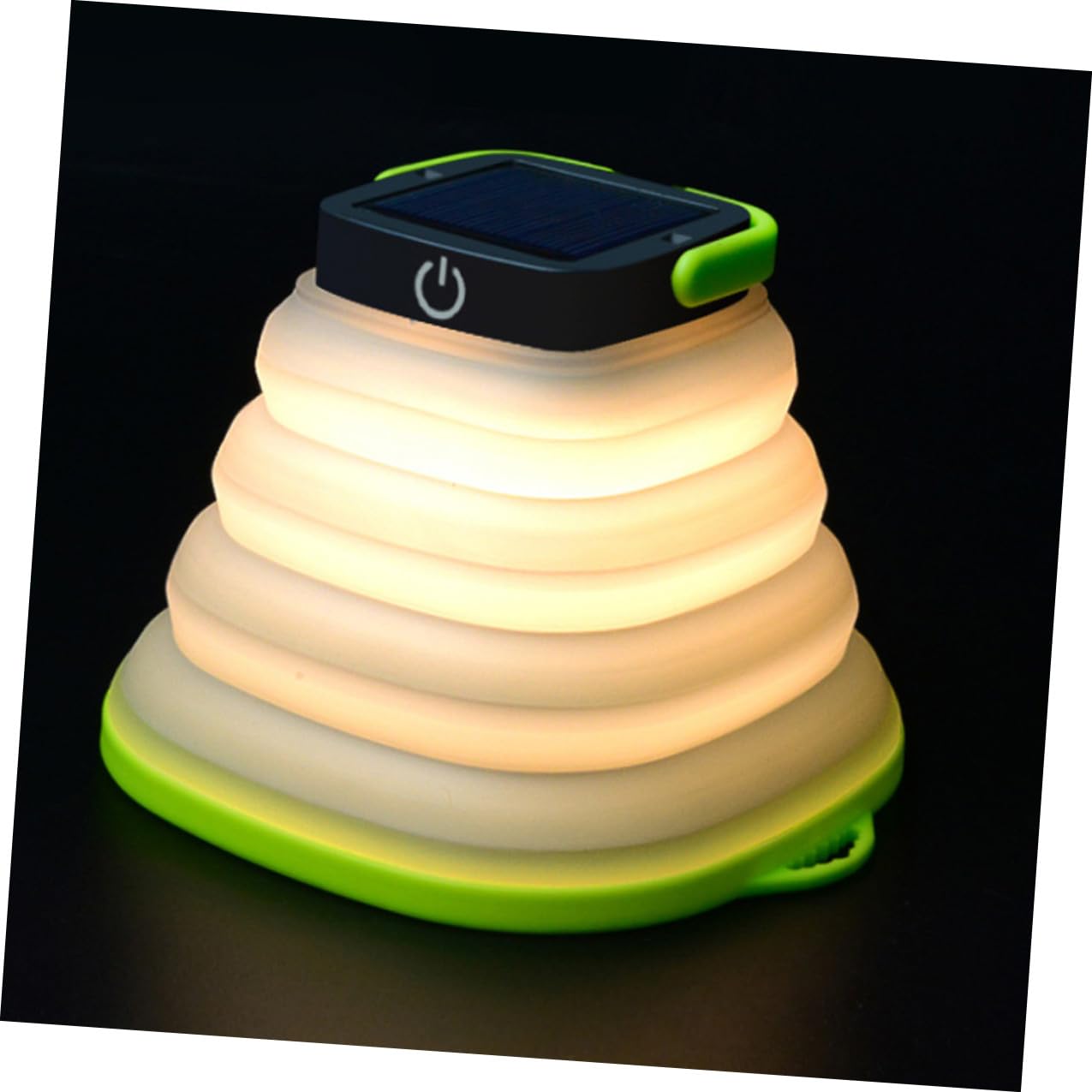 Linterna LED Portátil Plegable Solar USB 6 Uds Verde para Acampar | 500 Mah, Abs Asa, Ip67, para Colgar en Tiendas y Ramas, Uso en Emergencias