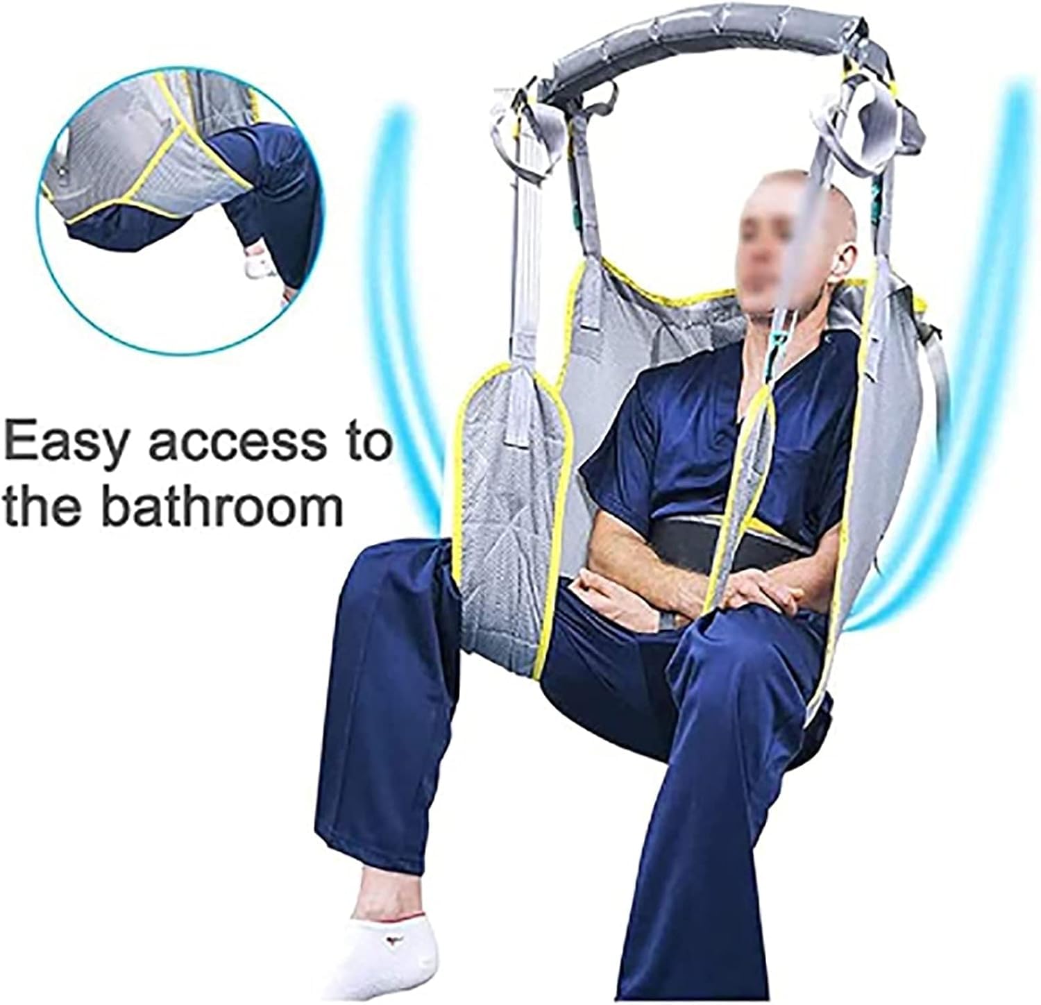 Arnés Elevación Paciente Cuerpo Completo, Arnés de elevación de Cuerpo Entero for Pacientes, arnés Universal for Ducha de baño for Personas Mayores discapacitadas y paralizadas