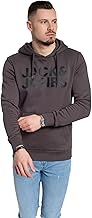 JACK & JONES Men's Hoodie Pullover with Hood, Sweatshirt Hoodie for Men, Made of Cotton with Logo/Choice of Designs and Colours
