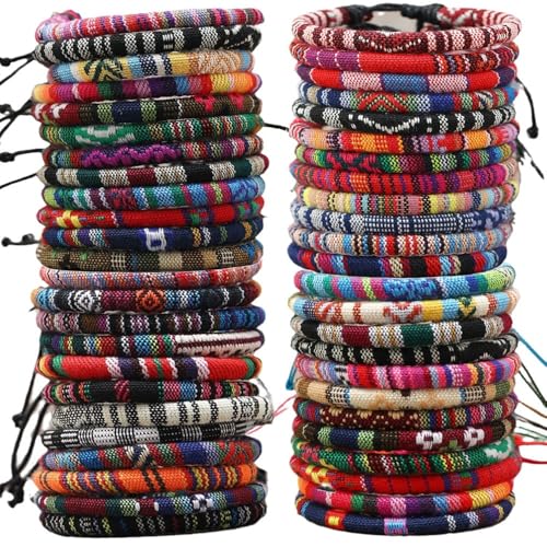 12Pcs Random Boho Surfer Bracelet Anklet Adjustable Handmade Braided Waterproof String Rope Bracelets Colorful Summer Beach Jewelry for Women Men