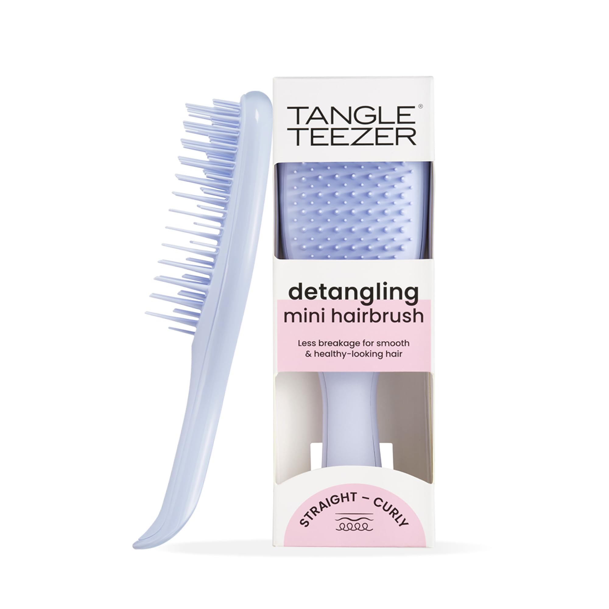 Tangle Teezer Mini Ultimate Detangler - For Wet & Dry Hair - Detangling Brush for All Hair Types - Perfect Brush For Kids & Travel - Digital Lavender