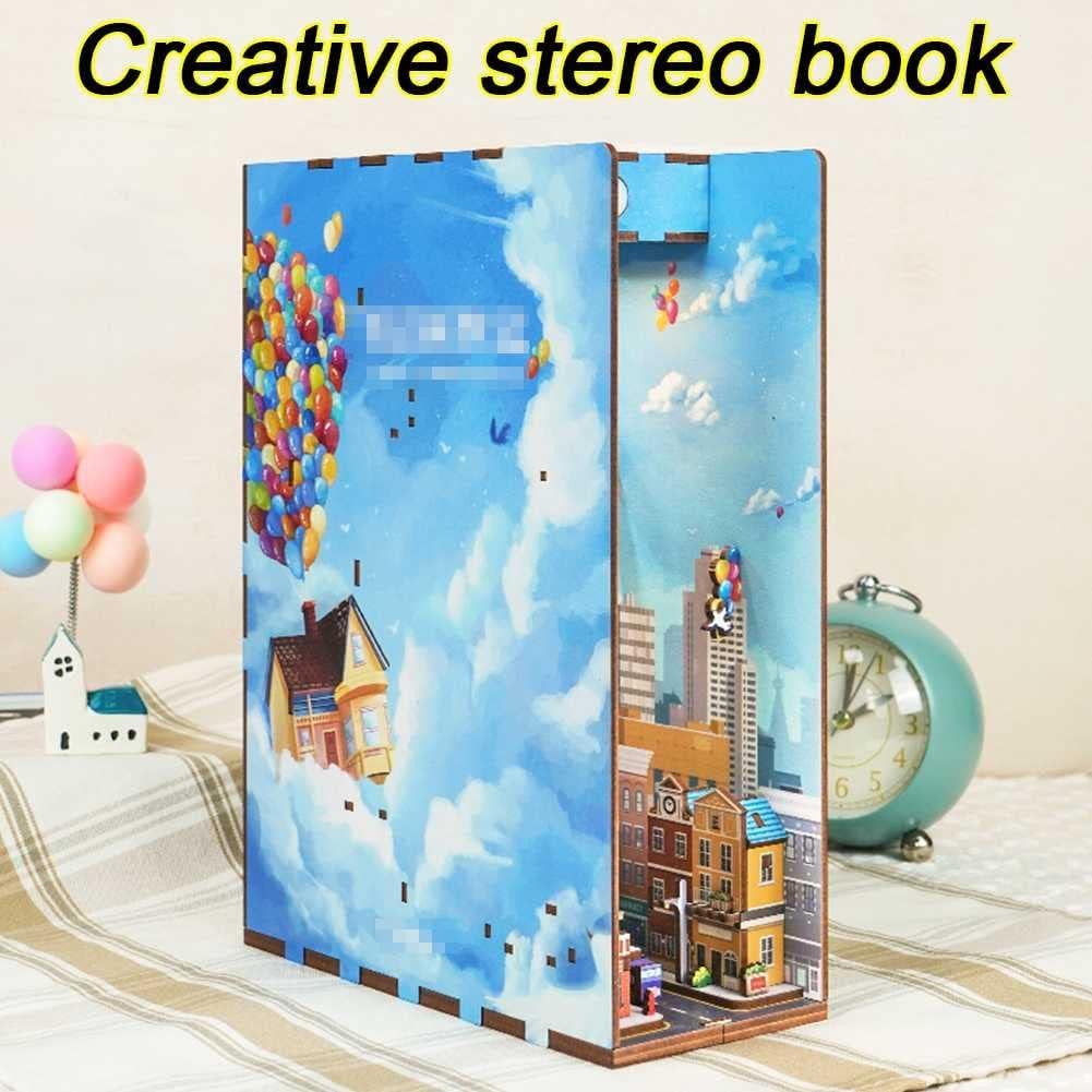 Model edukacyjny Puzzle 3D Booknook Book End Wkładka półki z instrukcją montażu i oświetleniem LED oraz wykwintnym opakowaniem do półki na książki w biurze bibliotecznym