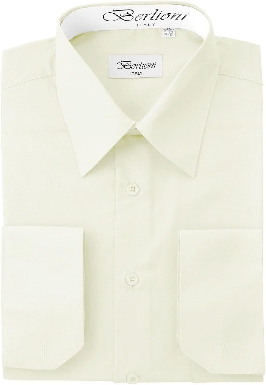Berlioni Men's Green Solid Dress Shirt