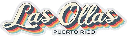 Las Ollas Puerto Rico Souvenir - Adhesivo adhesivo de vinilo de 4 pulgadas, diseño 3D, 4 pulgadas