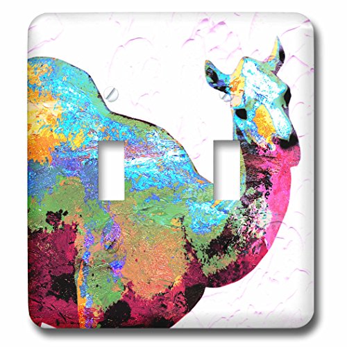 Art numérique camel interrupteur à bascule multicolore déco murale 3dRose - 2