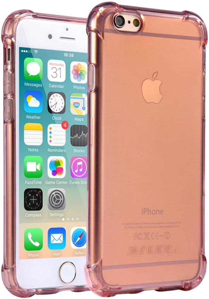 iPhone 6 Case, iPhone 6s Case, Jenuos Clear Soft TPU Shockproof Bumper Phone Case Cover for Apple iPhone 6 / 6s (6G-TPU-RE)