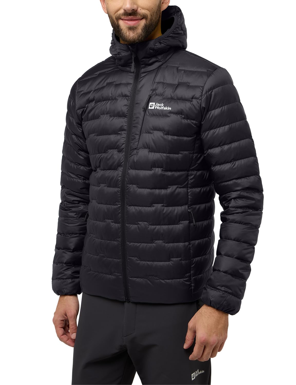 Jack Wolfskin Mens Passamani Down Hooded Jacket - Phantom - M