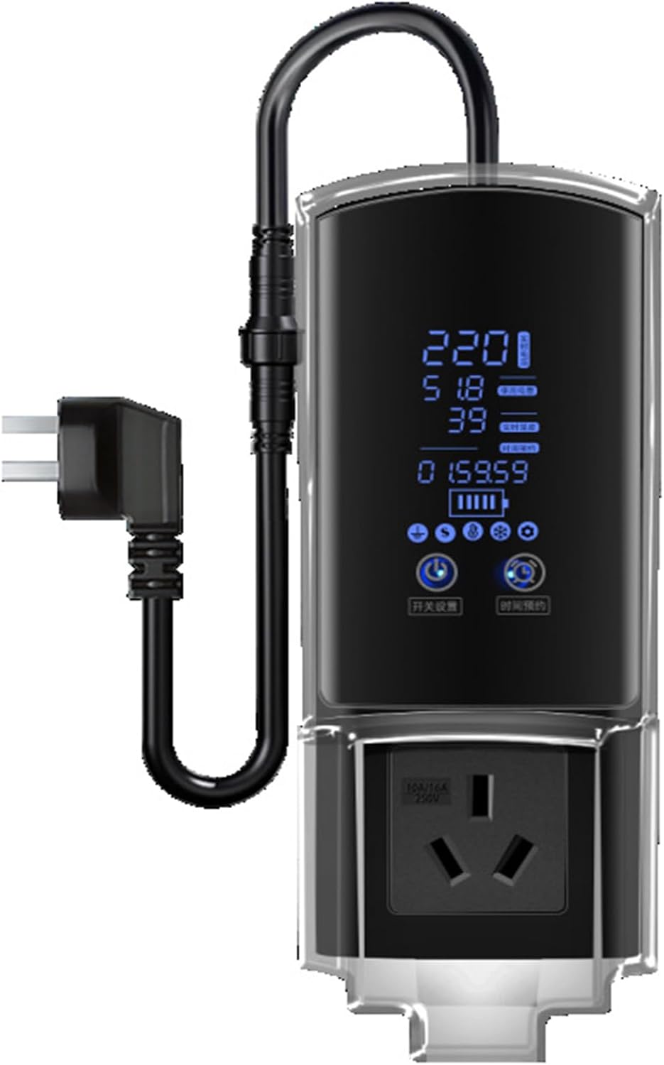 CYXZE Charger for Electric Car Charge Converter Power Protector Accessories, Full Charge and Automatic Power Cutoff, with Screen, Small