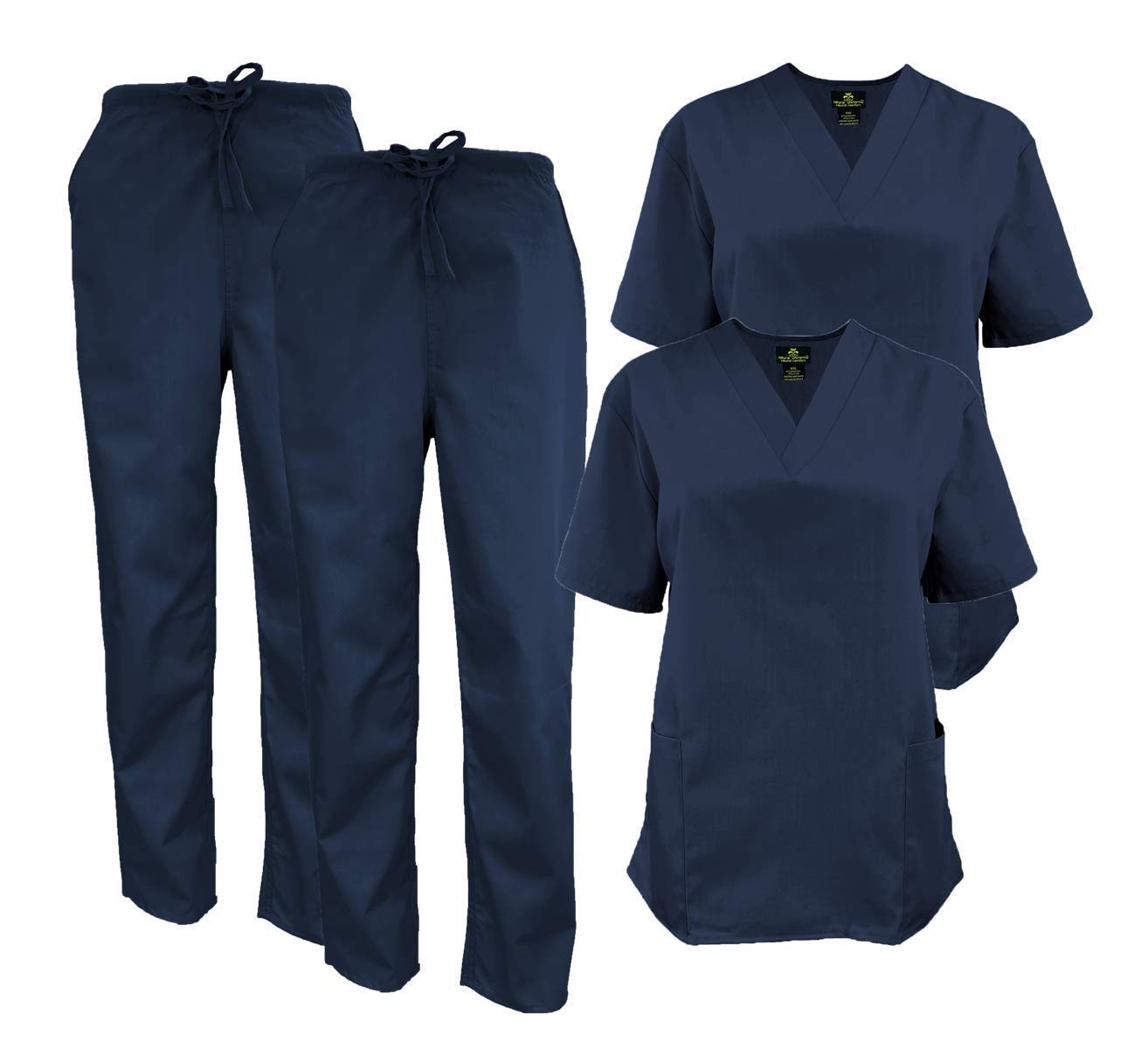 Natural Uniforms Women's Scrub Set Medical Scrub Tops and Pants - Pack of 2 Set