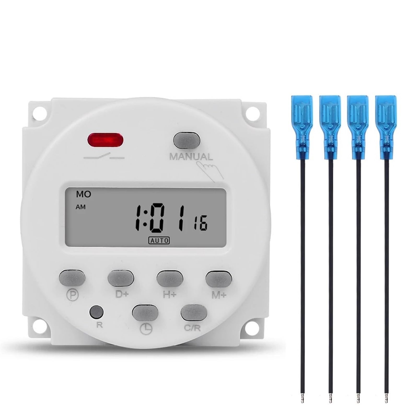 CN101A Power Supply 110V Digital Timer Switch 7 Days Weekly Programmable Time Relay Programmer 1Pcs(110V with 4 Wires)
