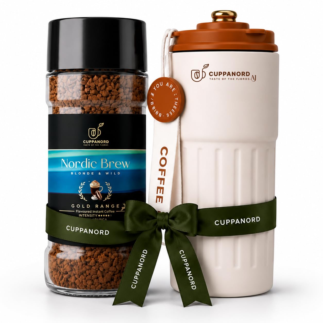 Cuppanord Nordic Brew Flavoured Freeze Dried Instant Coffee (100g) + FREE Smart LED Temperature Display Vacuum Mug (460ml) | Premium Instant Coffee | Rich Café Style | Hot & Cold Coffee-image-3