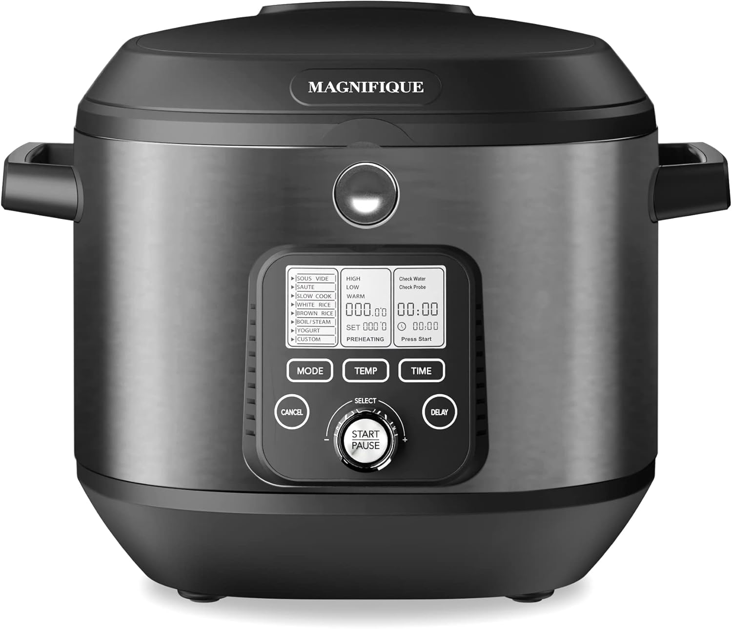 MAGNIFIQUE 6 Quart Sous Vide Cooker: The Ultimate Solution for Superbly Cooked Meals Every Time, 8-in-1 to Steam, Bake, Roast, Sear, Sauté, Yogurt Maker, Delay Start Programmable, Stainless Steel