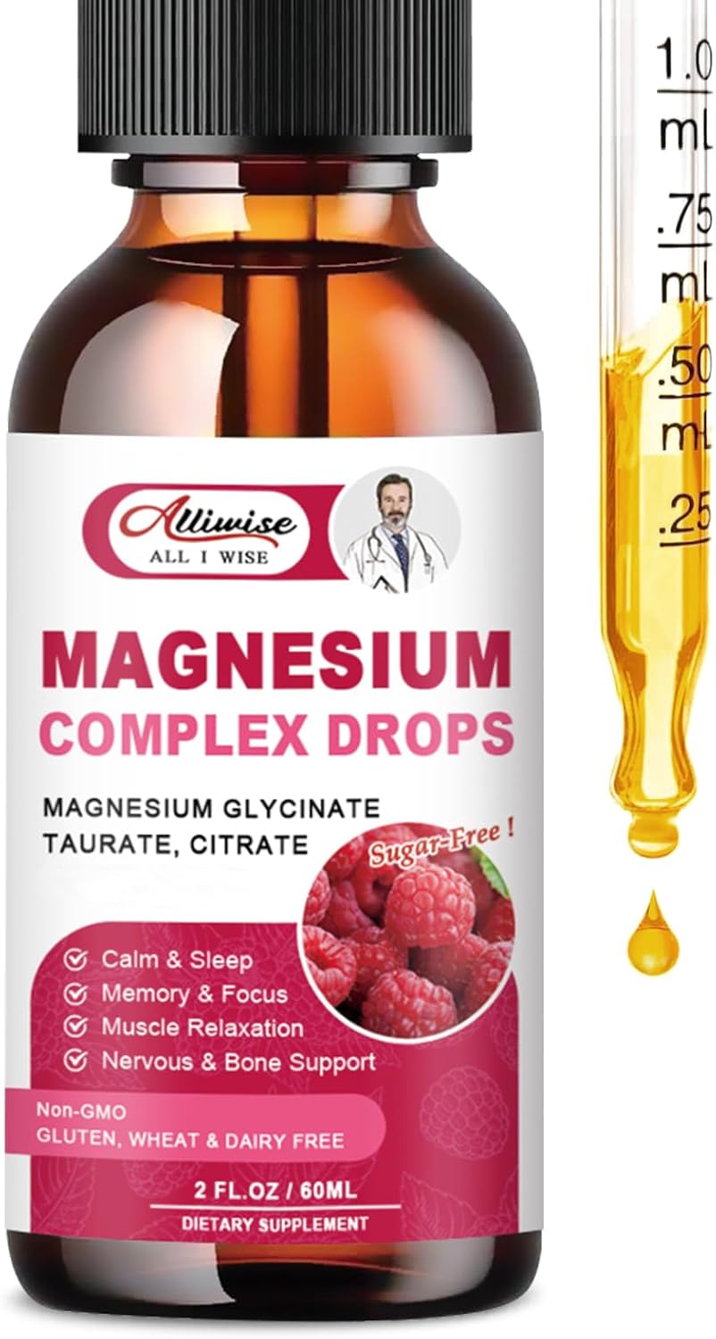 Magnesium Glycinate 500mg Drops Supplement, High Absorption