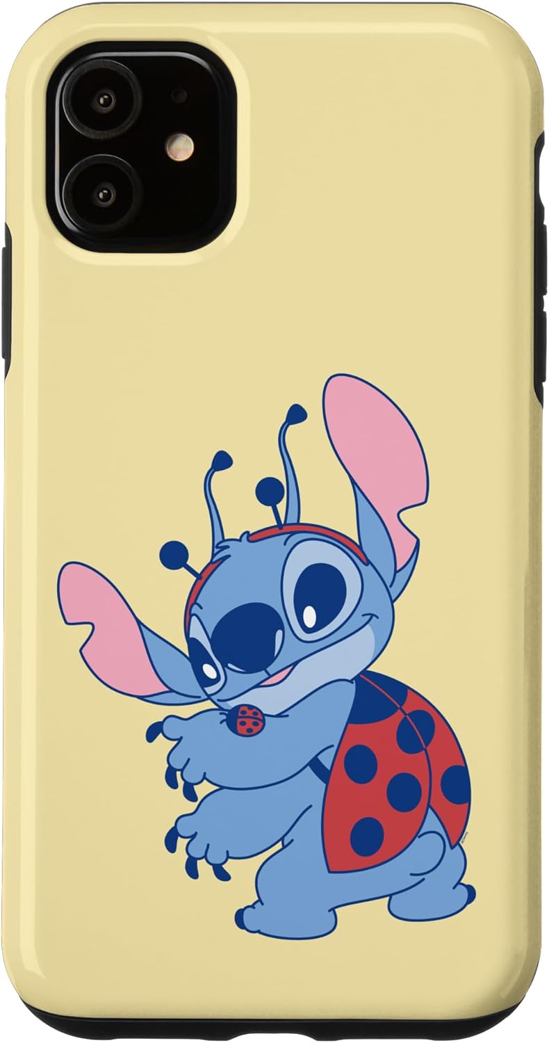 Disney Lilo & Stitch Cute Pastel Spring Ladybug Stitch Case for iPhone 17 Pro