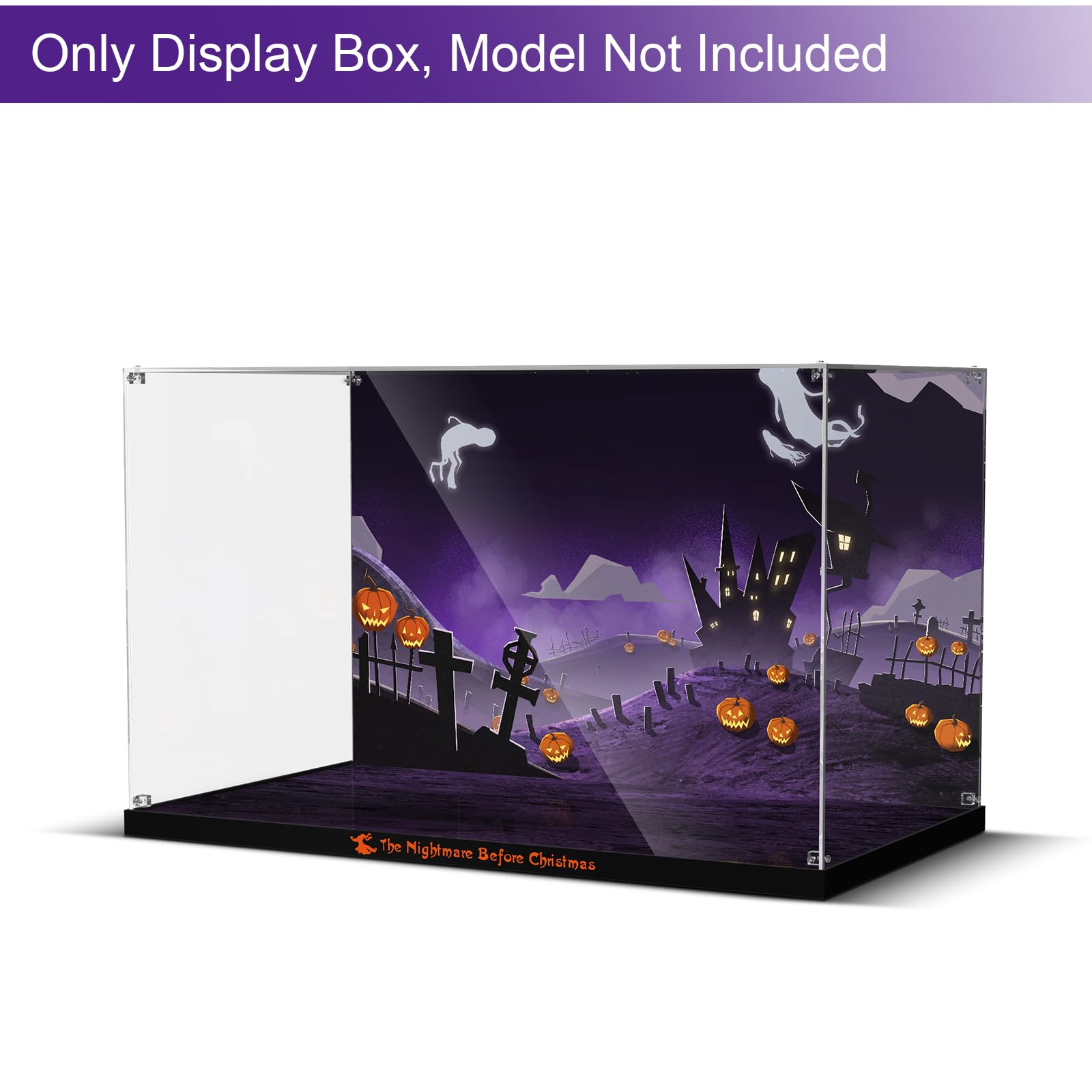 Acrylic Display Case for Lego Disney Tim Burton's The Nightmare Before Christmas, Dustproof Display Box Compatible with Lego 21351 (ONLY Box, NOT Model)
