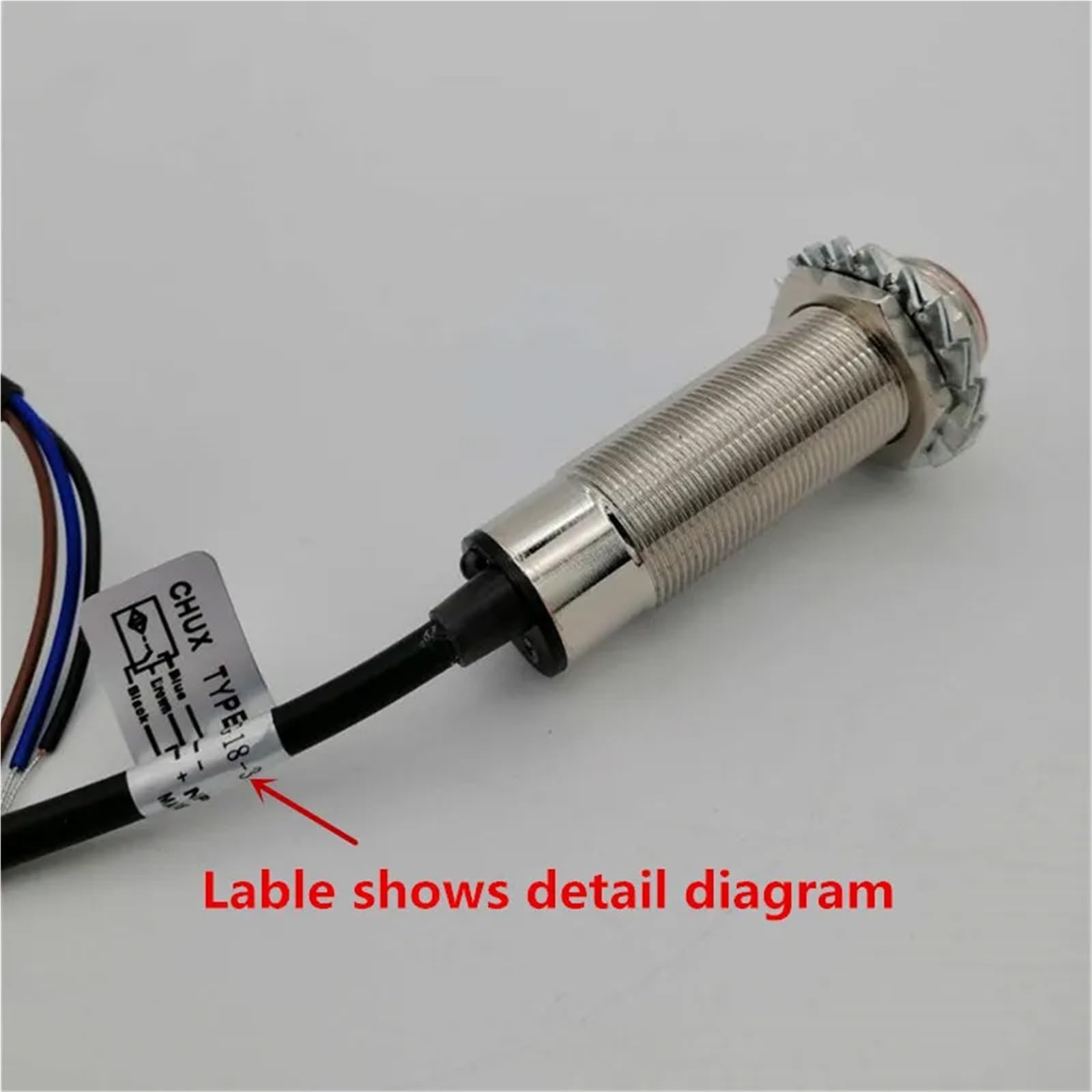 Sensor láser M18 PNP interruptor de Sensor infrarrojo difuso visible 6-36V CC interruptor fotoeléctrico ajustable 10-50cm